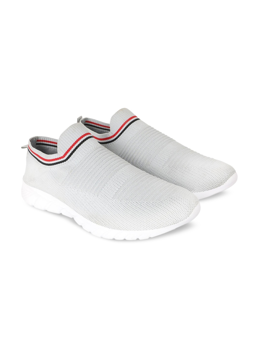 

TPENT Men Woven Design Mesh Slip-On Sneakers, Grey