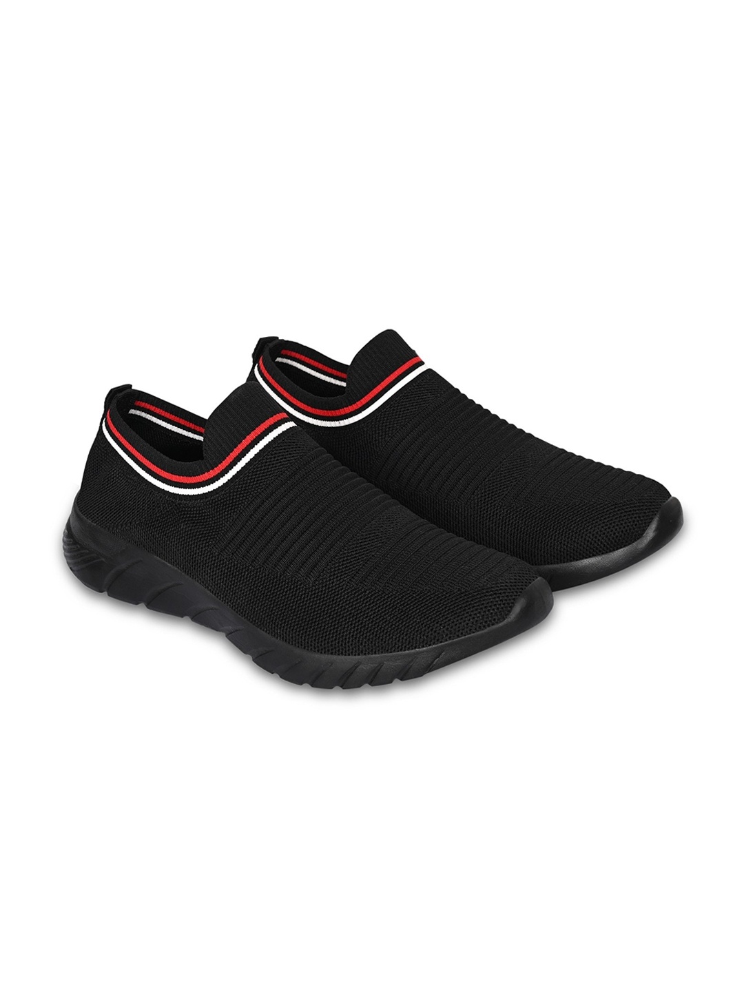 

TPENT Men Woven Design Mesh Slip-On Sneakers, Black