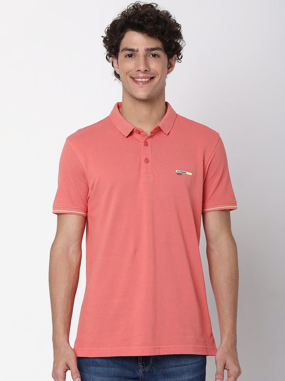 

UnderJeans by Spykar Men Solid Cotton Lounge Tshirts, Pink