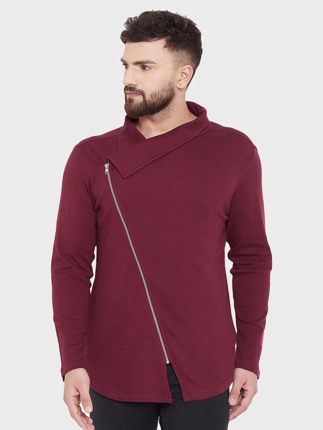 

Hypernation Men Maroon Turtle Neck T-shirt