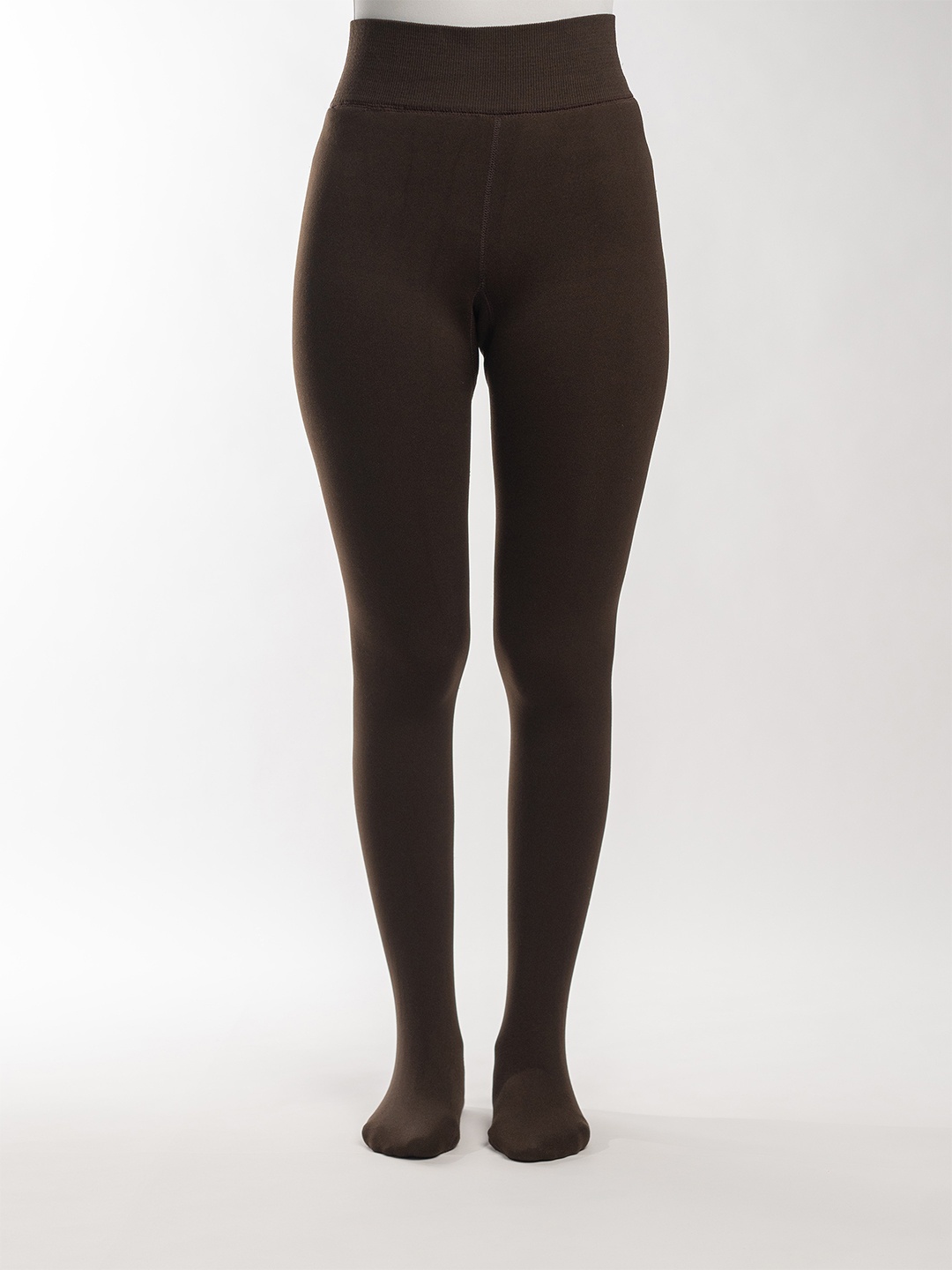 

Theater Women Solid Opaque Pantyhose Winter Fur Stockings, Brown