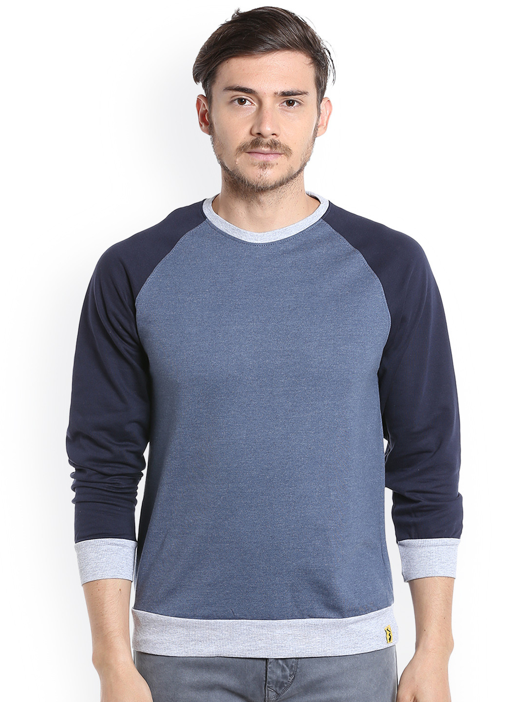 

Campus Sutra Men Blue Solid Sweatshirt