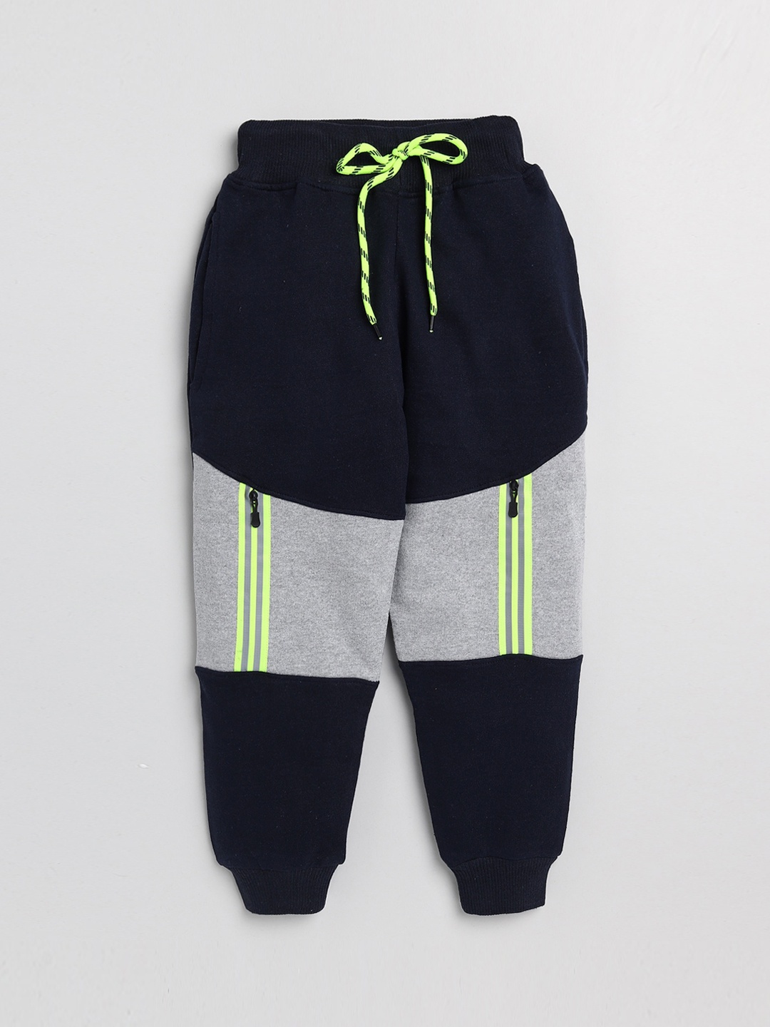 

Toonyport Kids Colour-Blocked Cotton Joggers, Navy blue