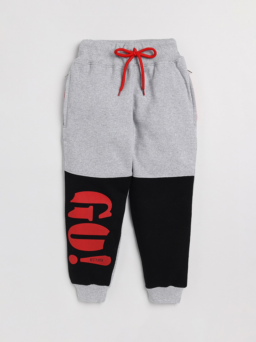 

Toonyport Kids Colour-Blocked Cotton Joggers, Grey