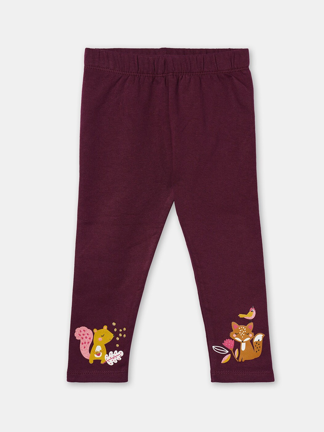 

R&B Girls Printed Pure Cotton Track Pant, Purple