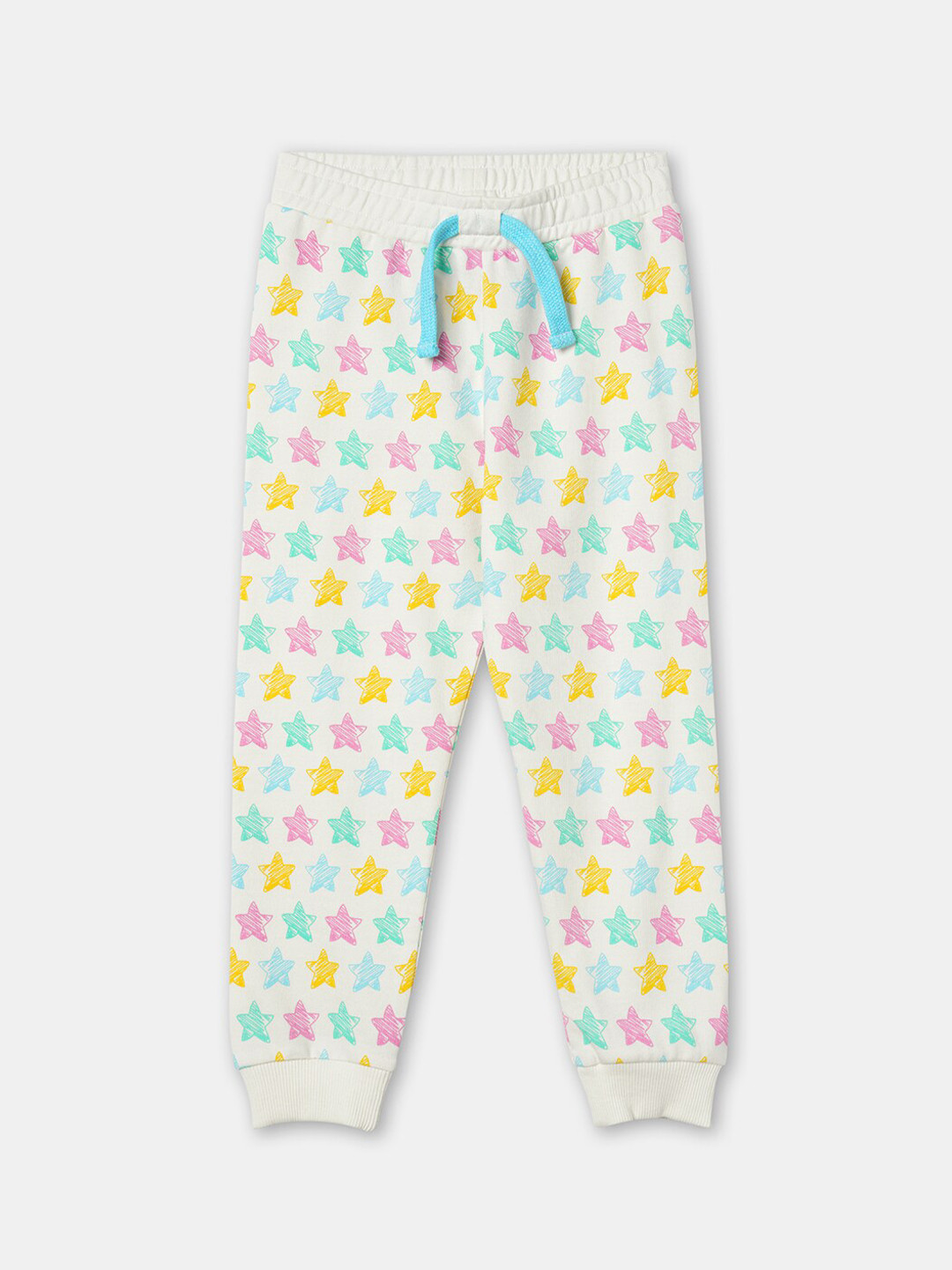 

R&B Girls Cotton Printed Track Pant, White