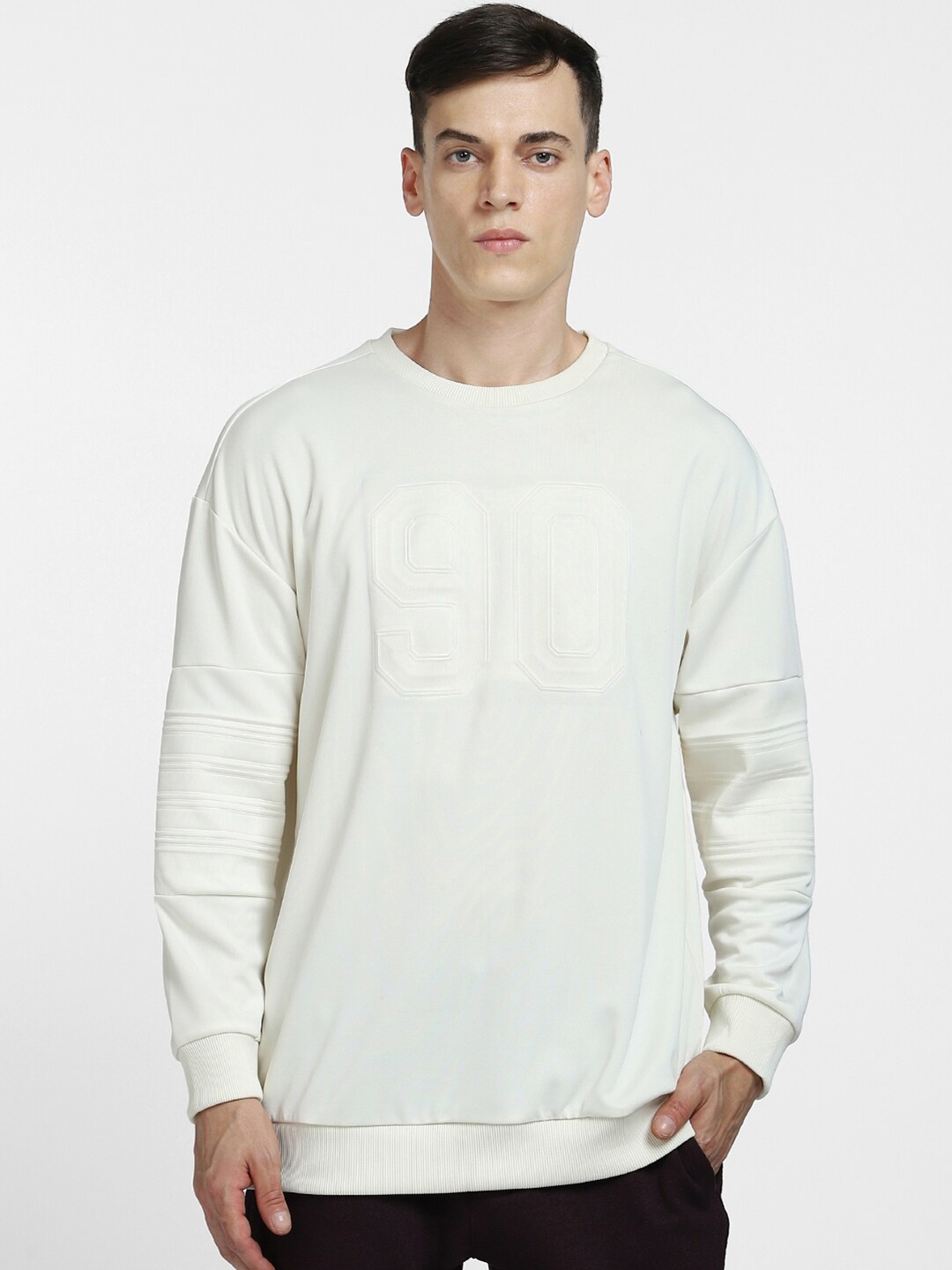 

Jack & Jones Men Alphanumeric Printed Sweatshirt, White