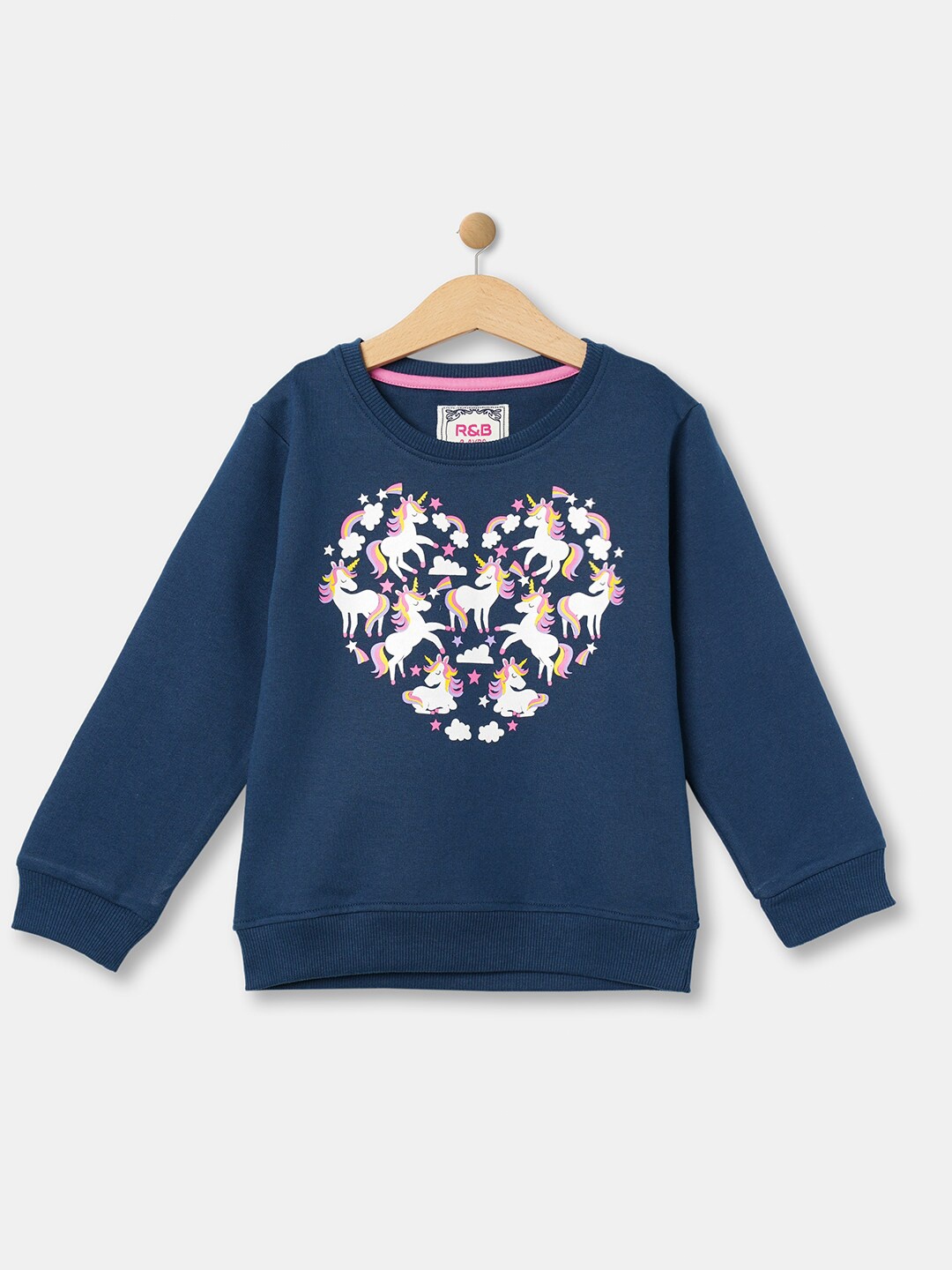 

R&B Girls Printed Long Sleeves Sweatshirt, Blue