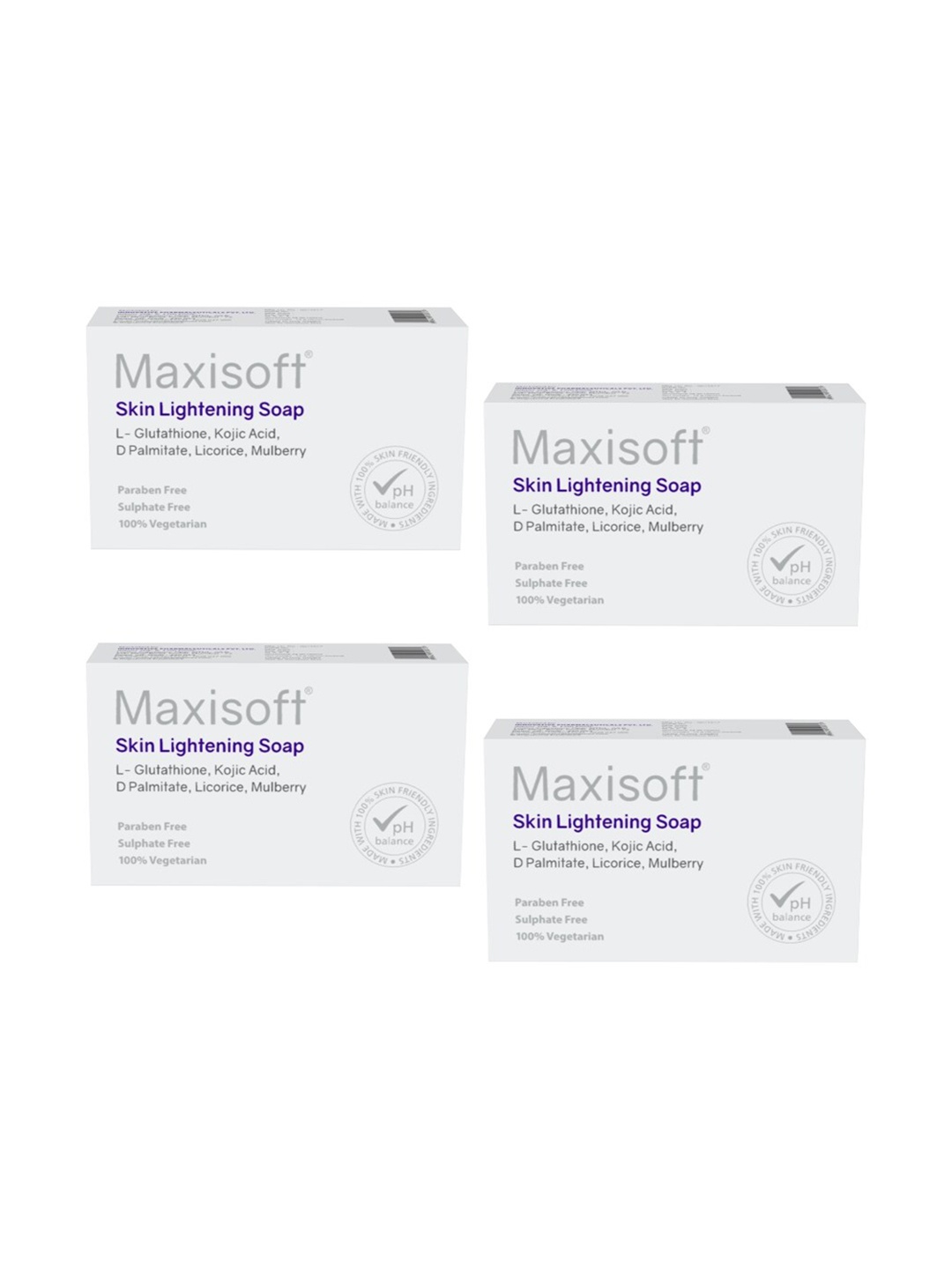 

Maxisoft Set Of 4 Skin Lightening Soap 300gm, White