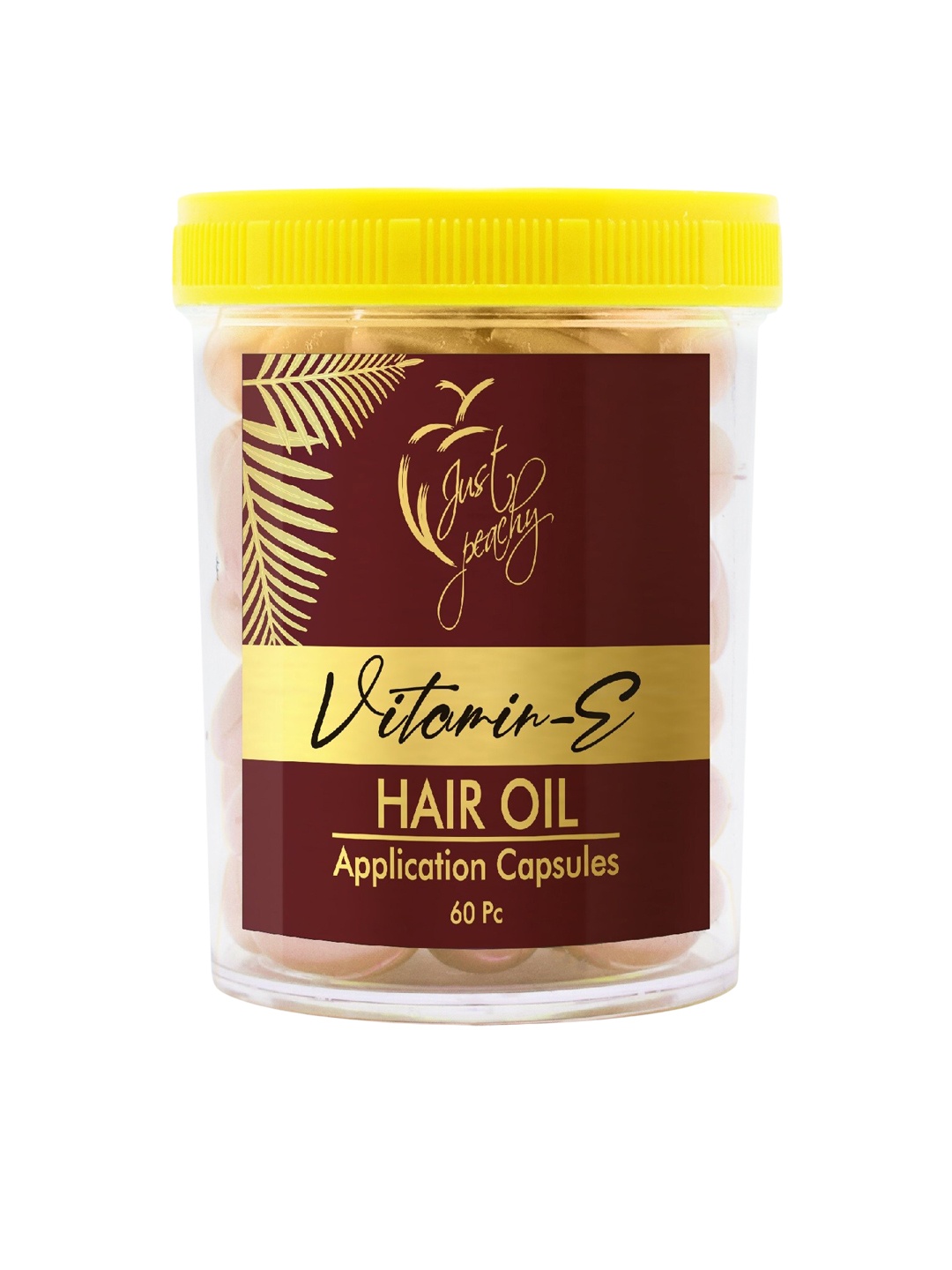 

Just Peachy Vitamin E & Aloe Vera Hair Oil Capsules For Dry & Damaged Hair- 60 Capsules, Brown