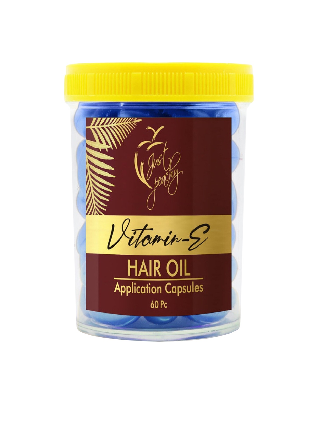 

Just Peachy Vitamin E & Aloe Vera Hair Oil Capsules For Dry & Damaged Hair- 60 Capsules, Brown