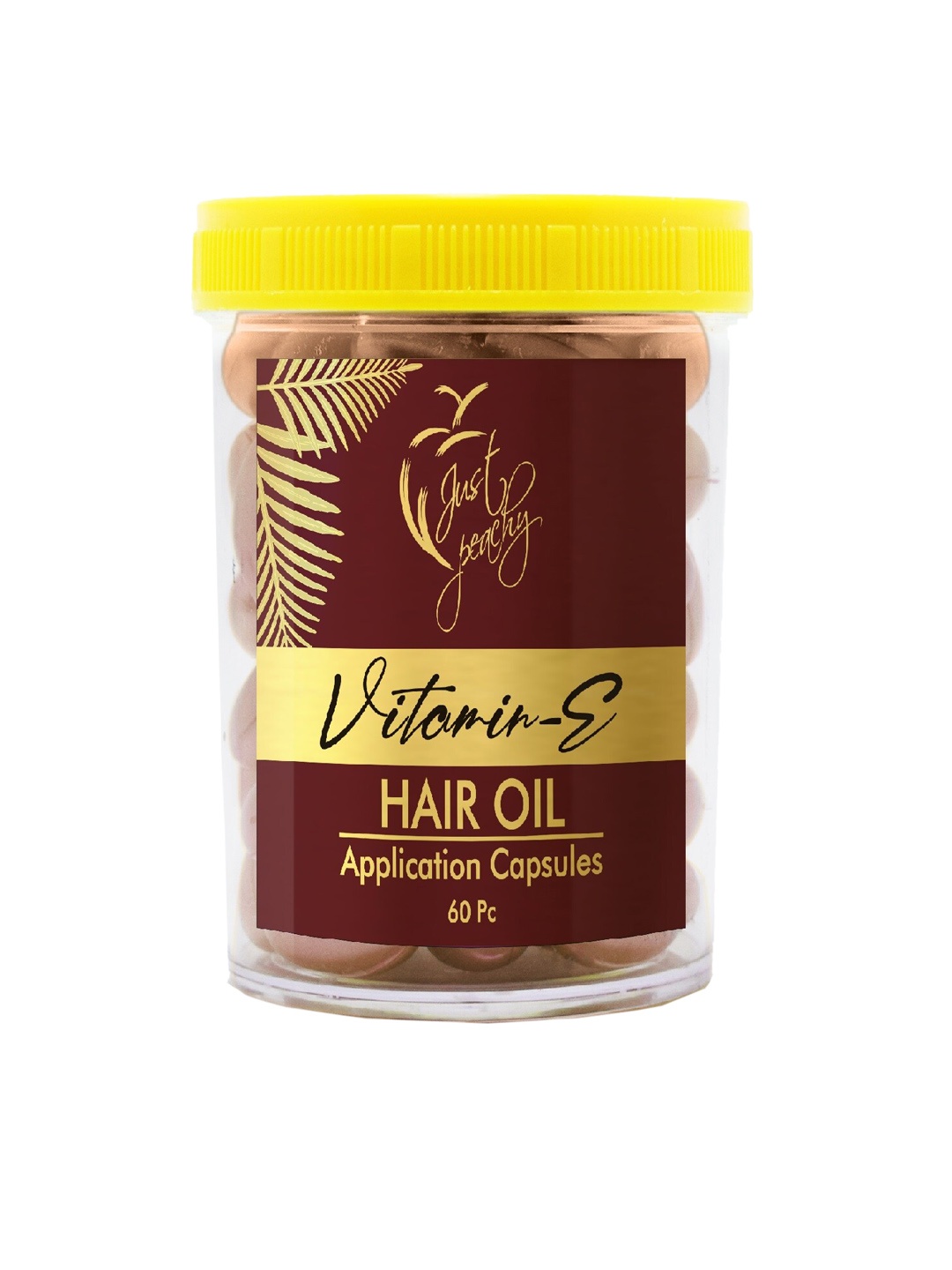 

Just Peachy Vitamin E & Aloe Vera Hair Oil Capsules For Dry & Damaged Hair- 60 Capsules, Brown