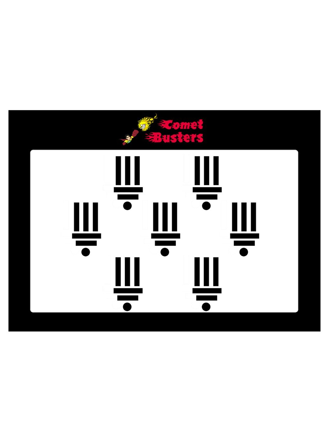 

Comet Busters 7 Pcs Reusable Designer Bindis - Black