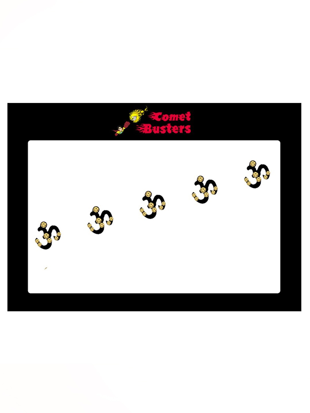 

Comet Busters 5 Pcs Embellished Reusable Om-Shaped Designer Bindis - Black