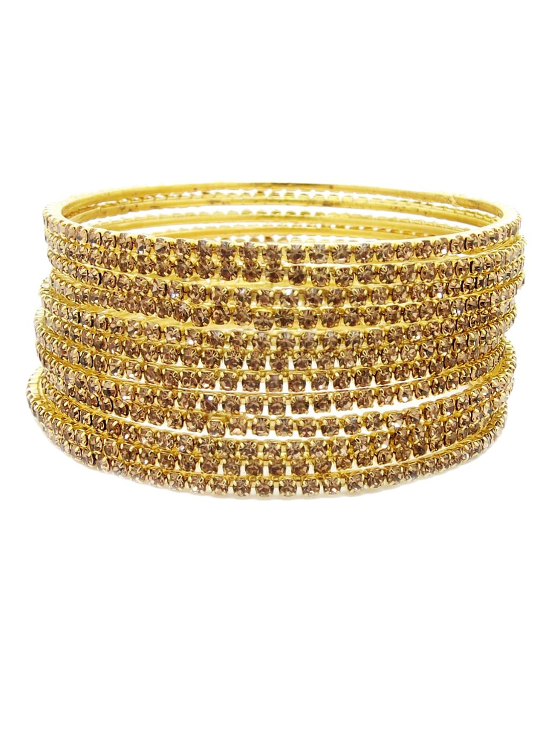 

FEMMIBELLA Gold-Plated CZ-studded Bangle Set