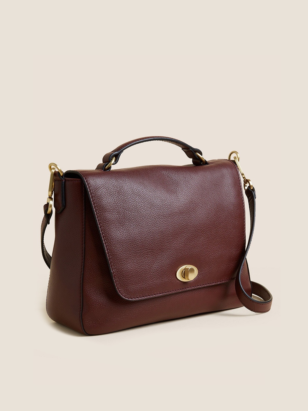 

Marks & Spencer Leather Structured Satchel, Maroon