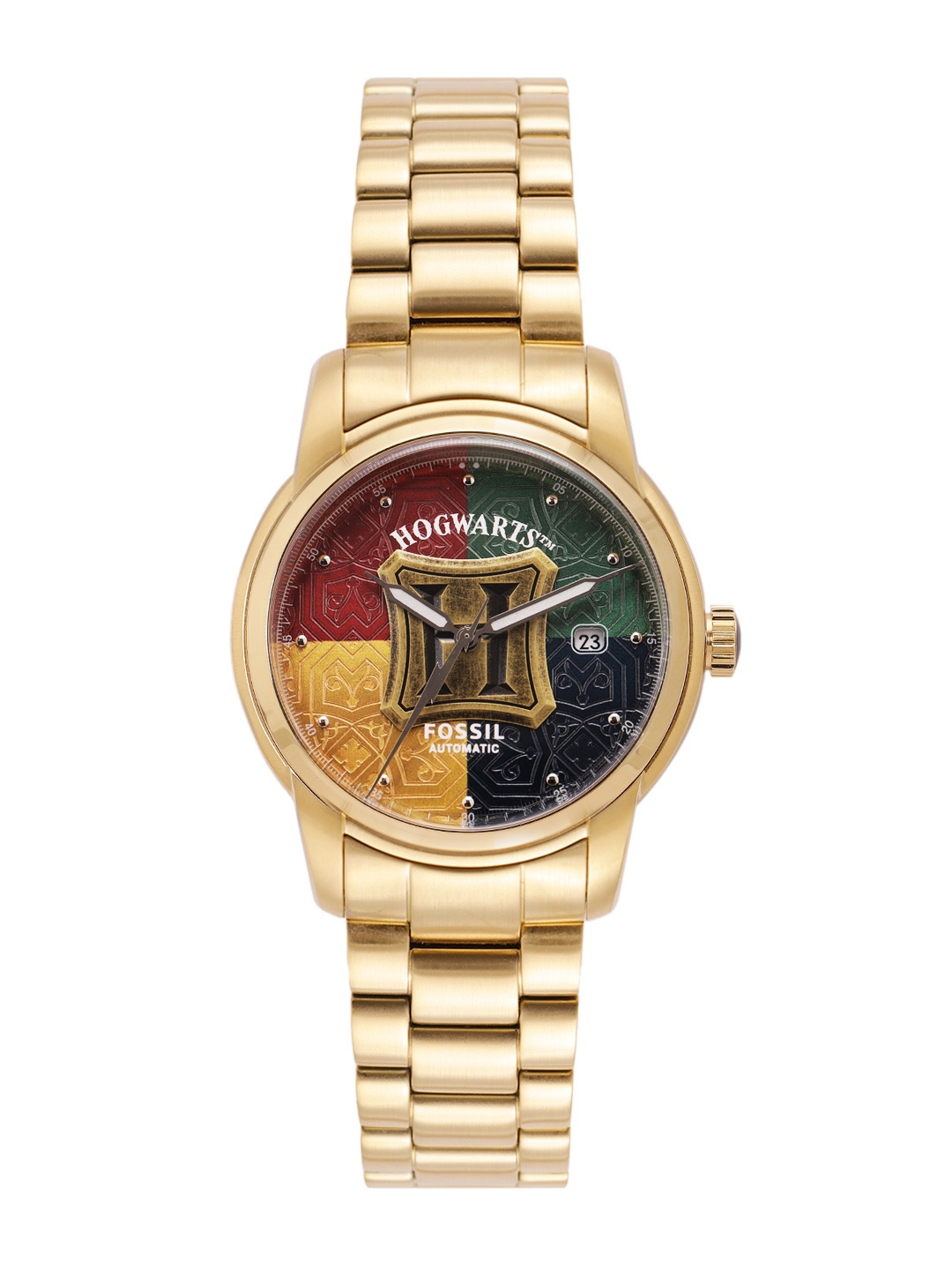 

Fossil Unisex Hogwarts Printed Analogue Automatic Motion Limited Edition Watch LE1157-Gold, Multi