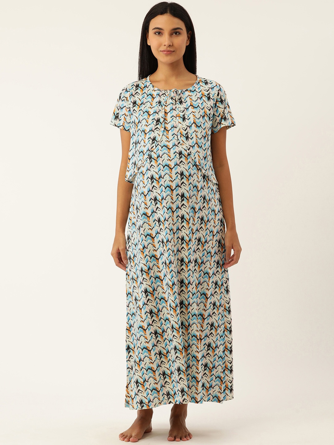 

Nejo Maternity Printed Cotton Maxi Nightdress, Multi
