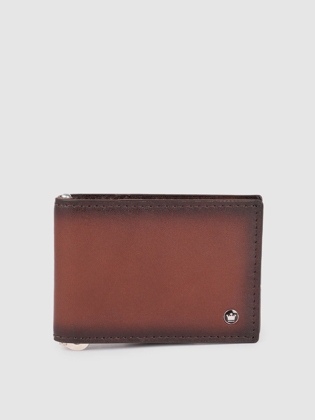

Louis Philippe Men Brown Leather Money Clip
