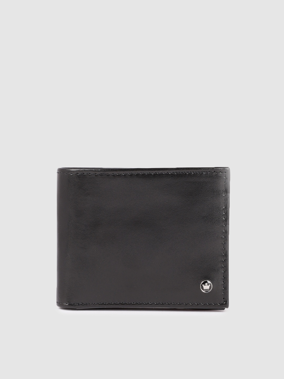 

Louis Philippe Men Black Leather Two Fold Wallet