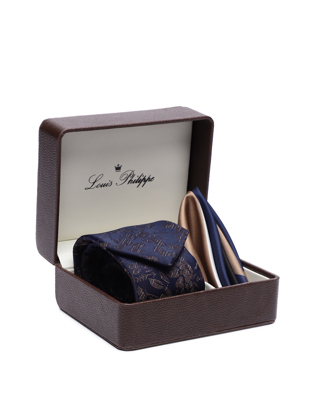 

Louis Philippe Men Blue Woven Design Accessory Gift Set