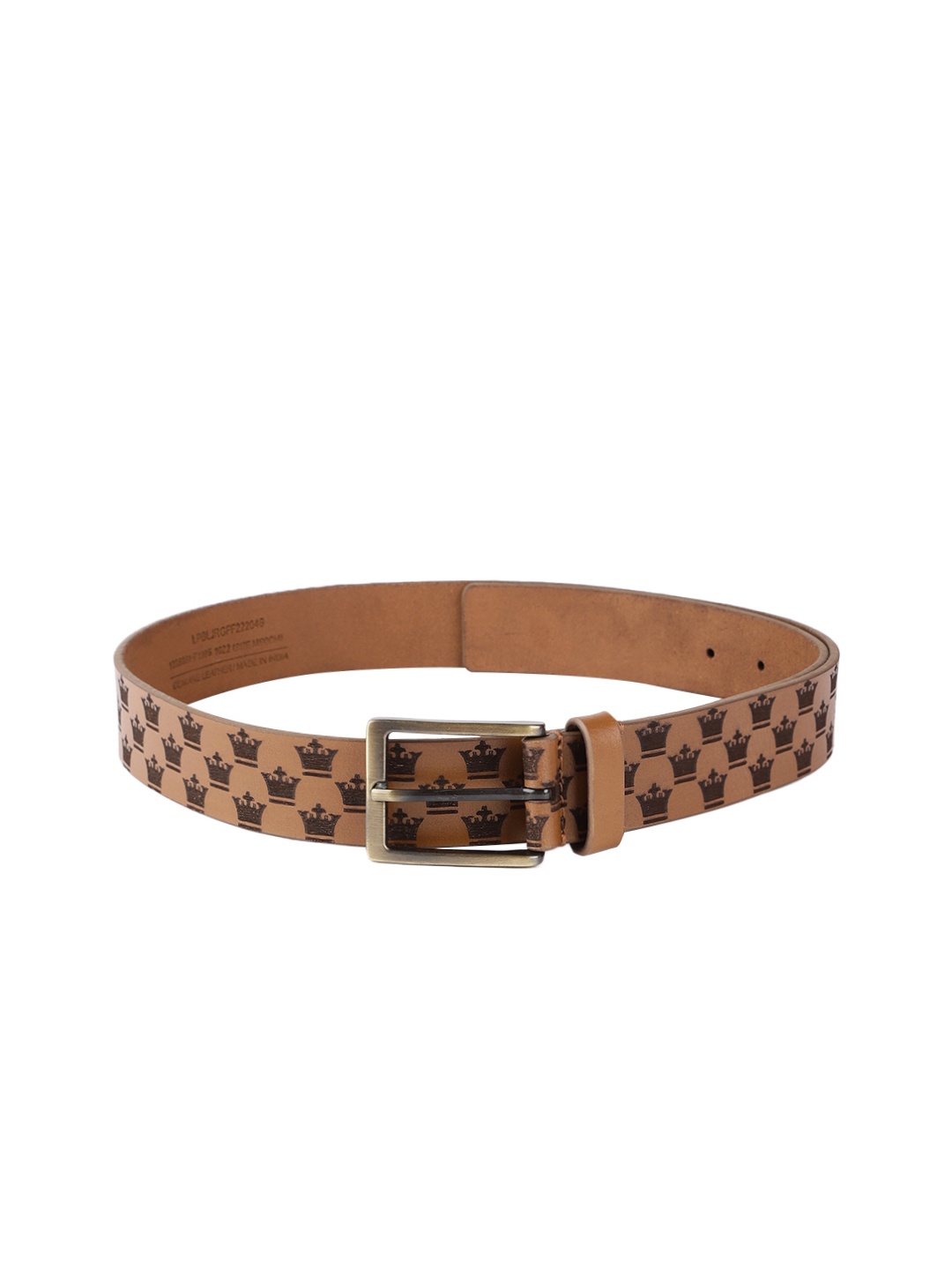 

Louis Philippe Men Printed Leather Belt, Tan