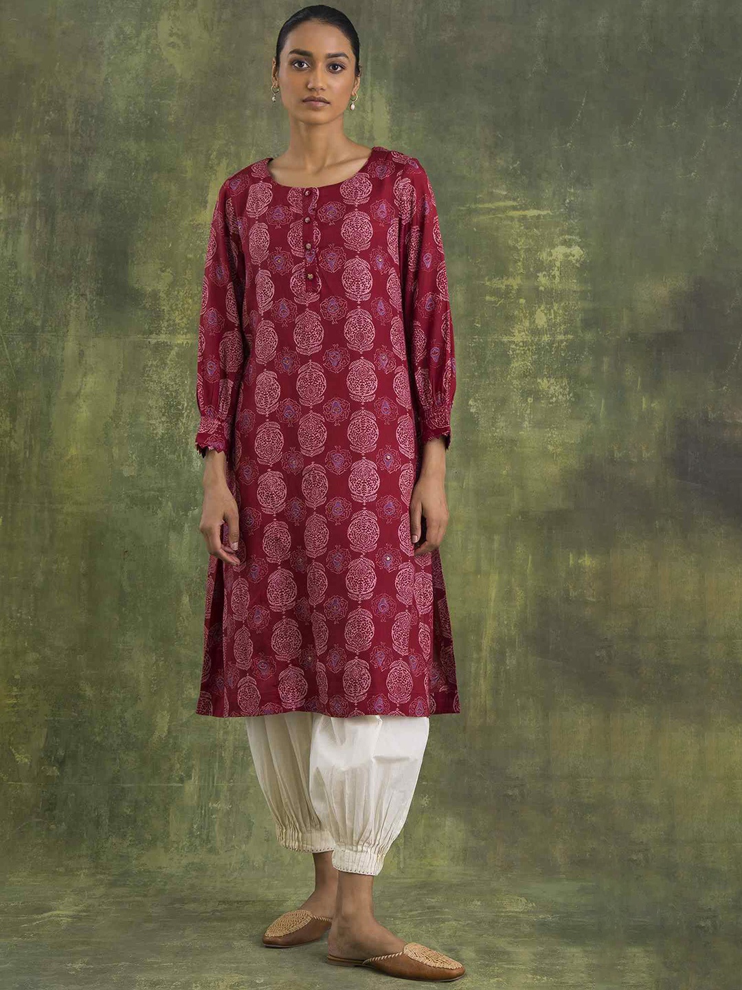 

W The Folksong Collection Women Pink Ethnic Motifs Printed Kurta