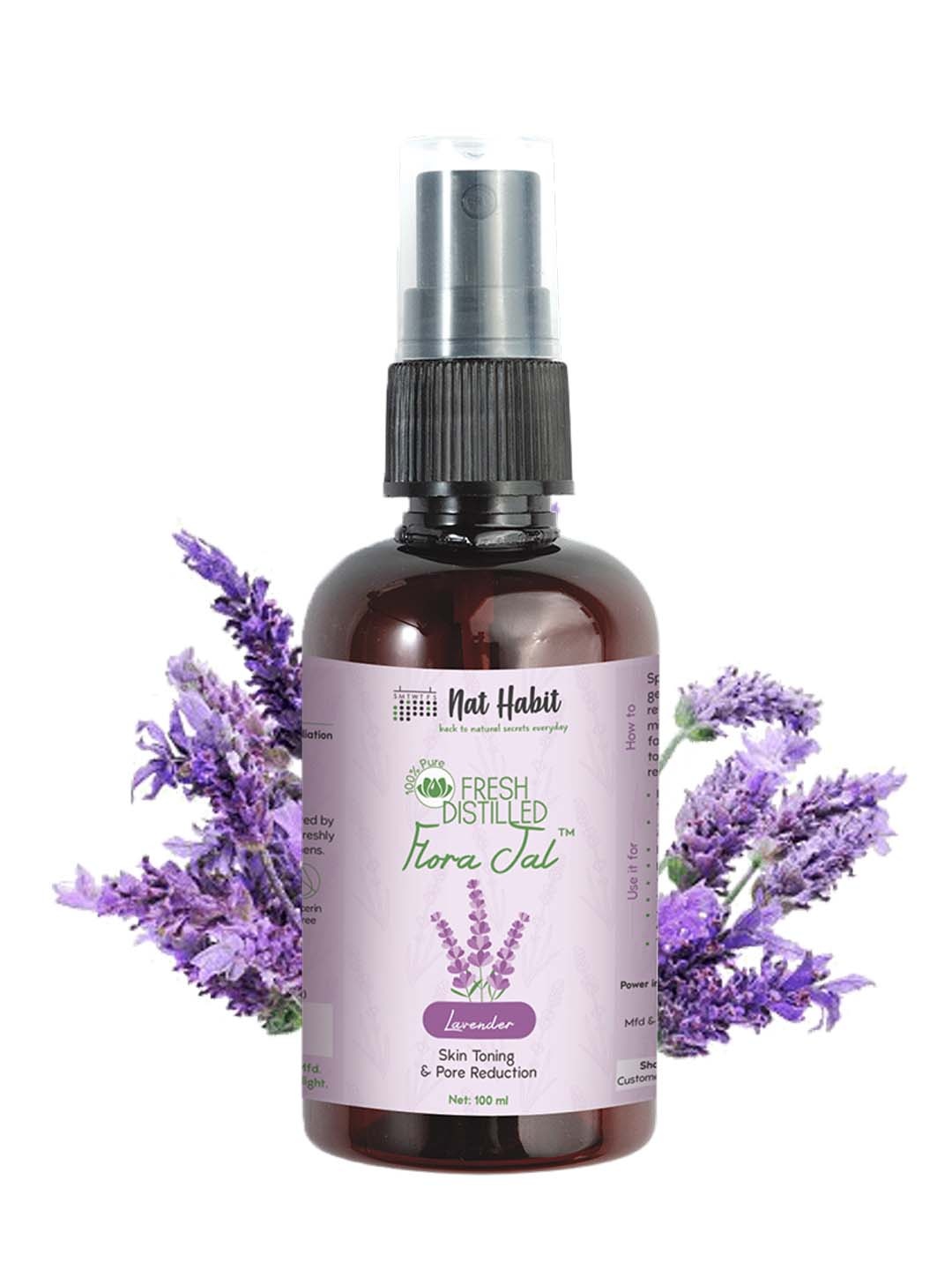 

Nat Habit 100% Pure Fresh Distilled Lavender Flora Jal Toner For Skin Toning - 100ml