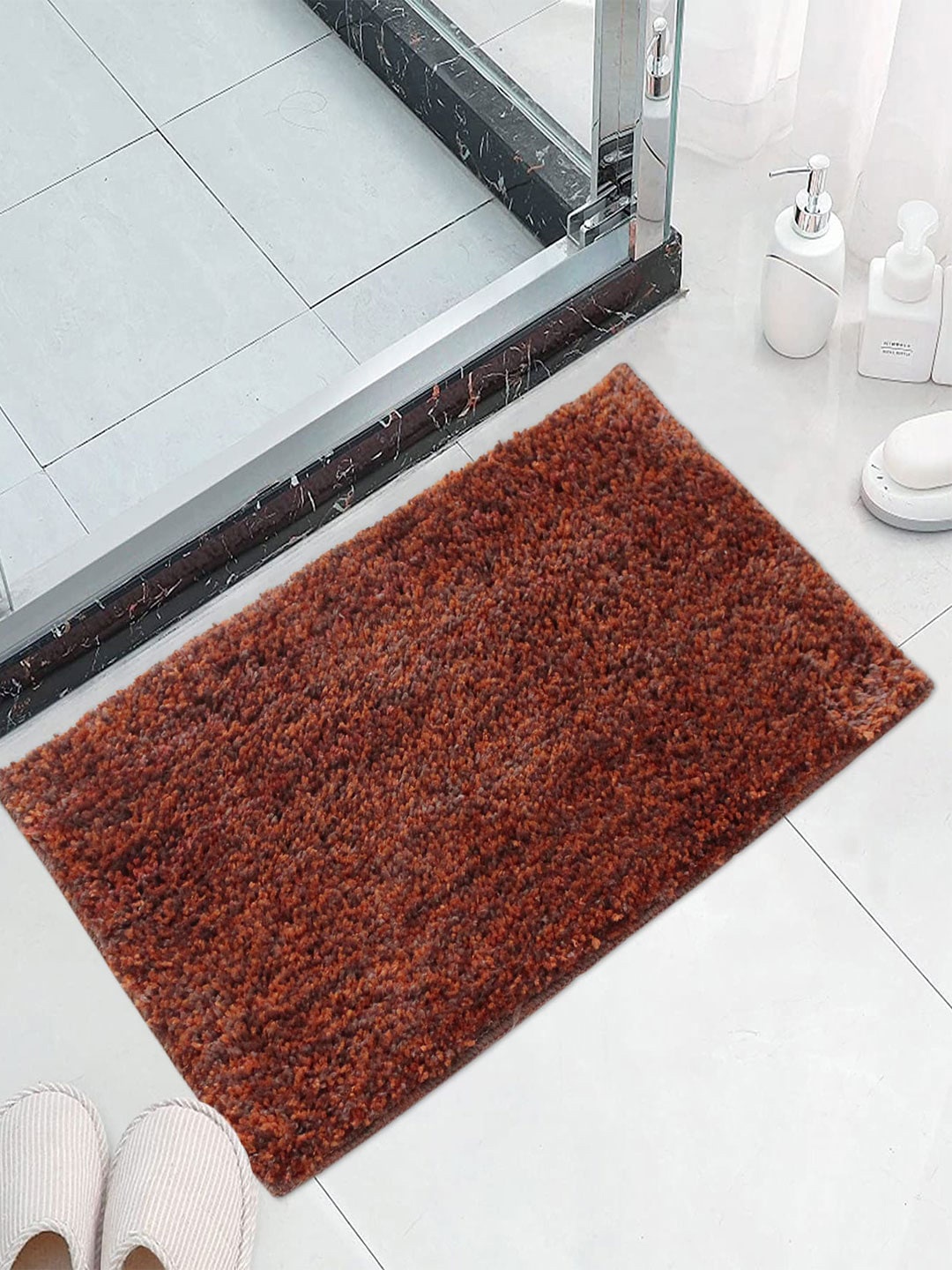 

LUXEHOME INTERNATIONAL Solid 1600 GSM Bath Rugs, Brown