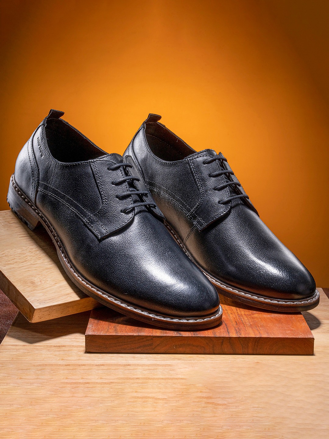 

Red Tape Men Solid Leather Formal Derby, Black