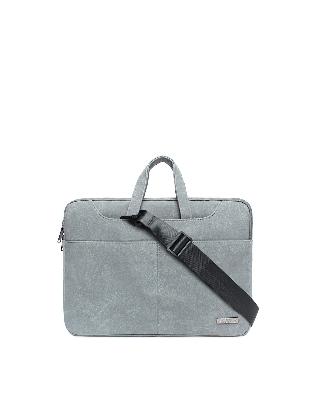 

PROBUS Unisex Grey & Black PU Laptop Bag