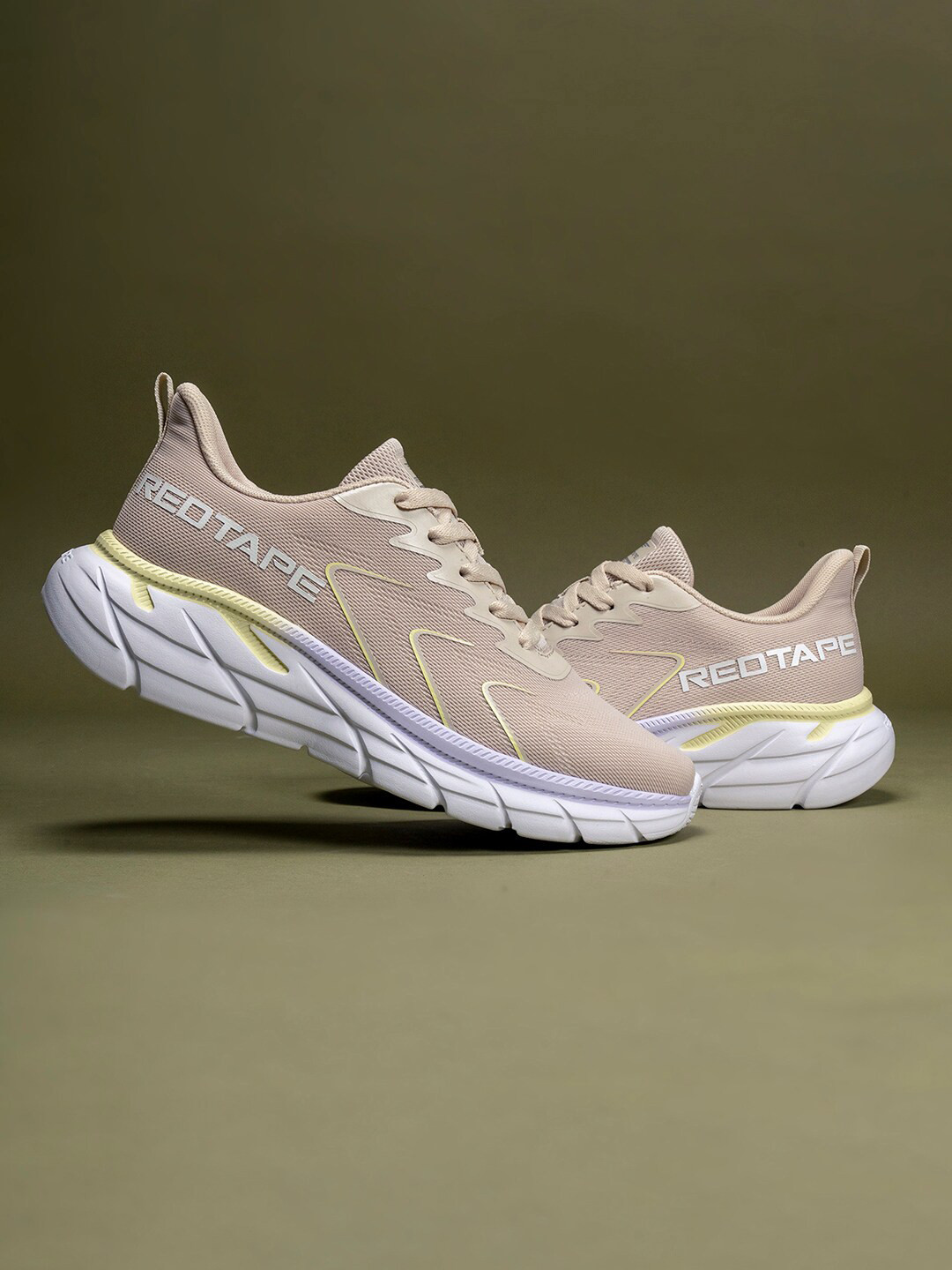 

Red Tape Women Beige Mesh Walking Shoes