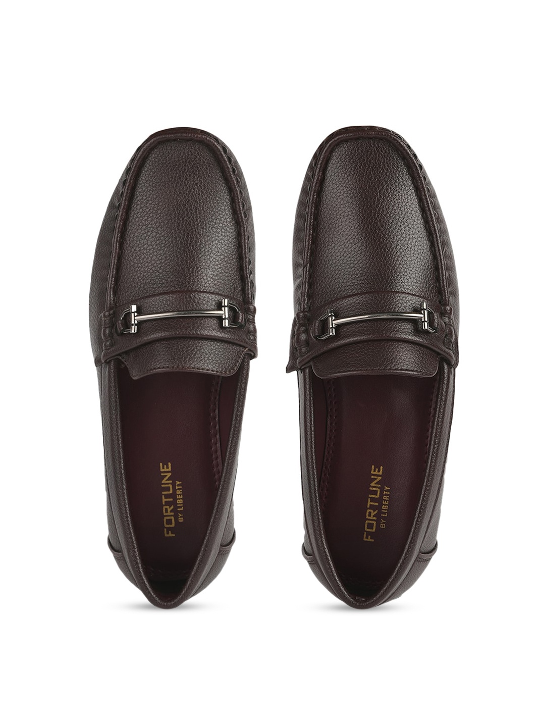 

Liberty Men Textured Synthetic Formal Loafers, Brown