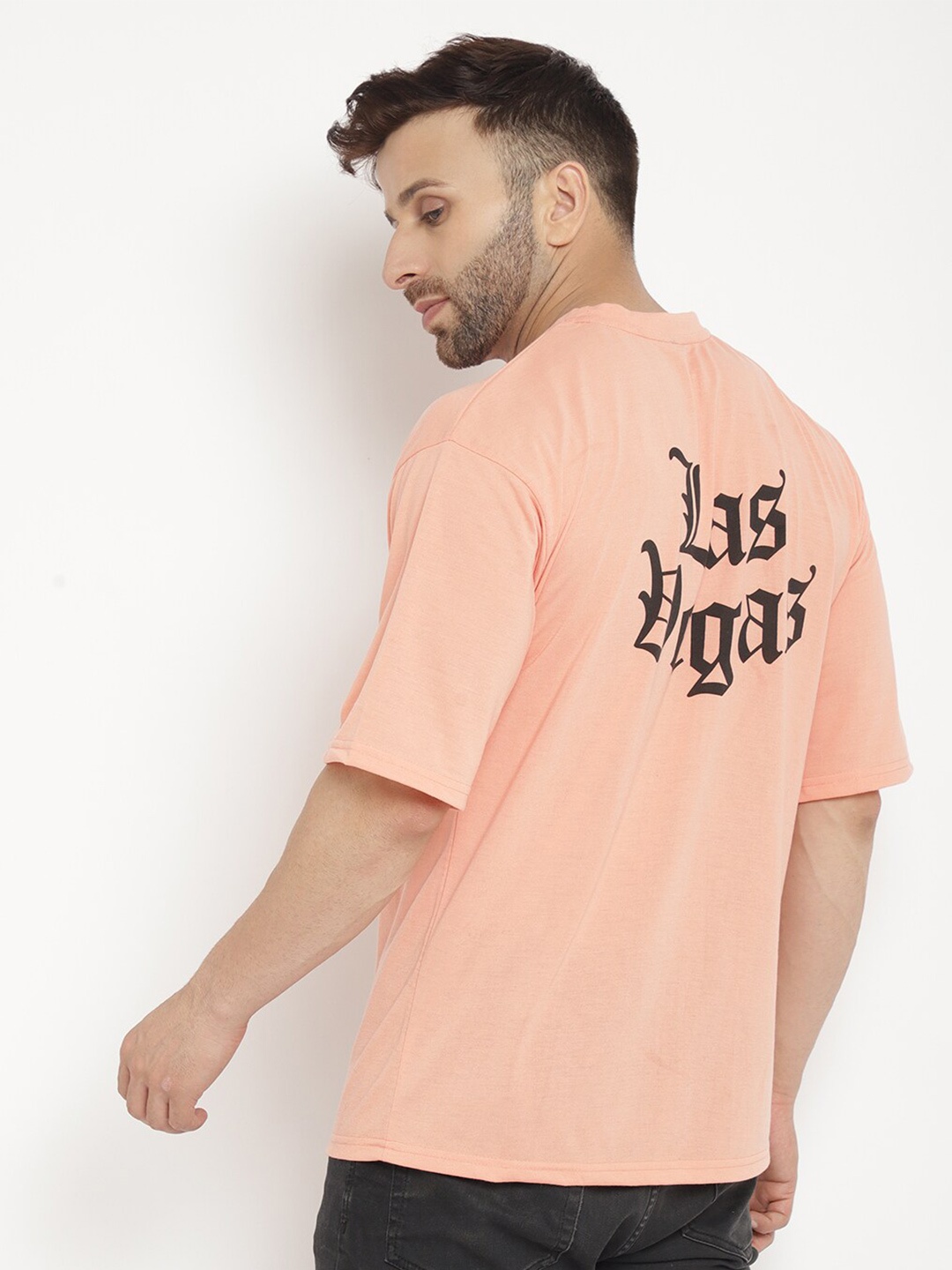 

GRITSTONES Men Oversized T-shirt, Coral
