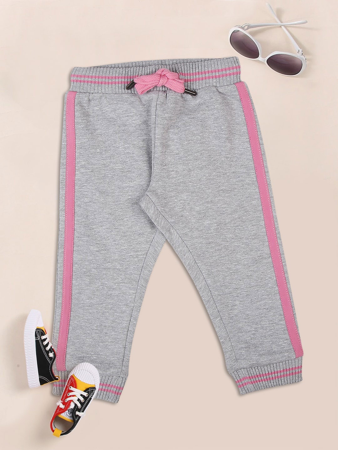 

MeeMee Infants Solid Cotton Joggers, Grey