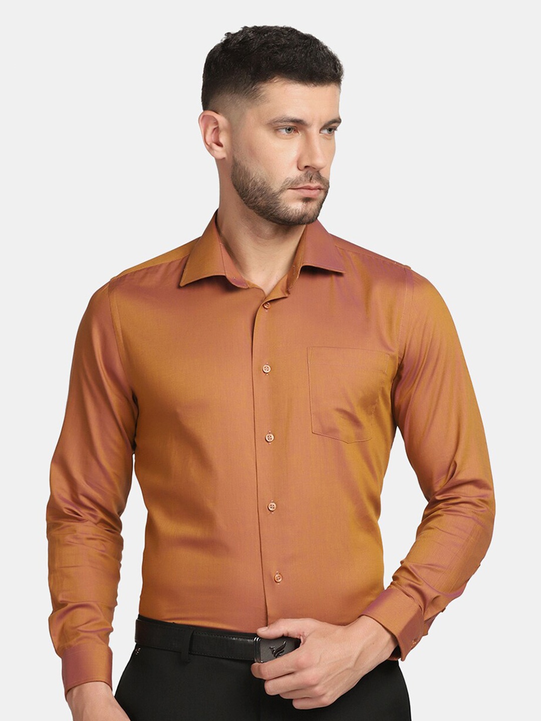 

Blackberrys Men Slim Fit Formal Shirt, Orange