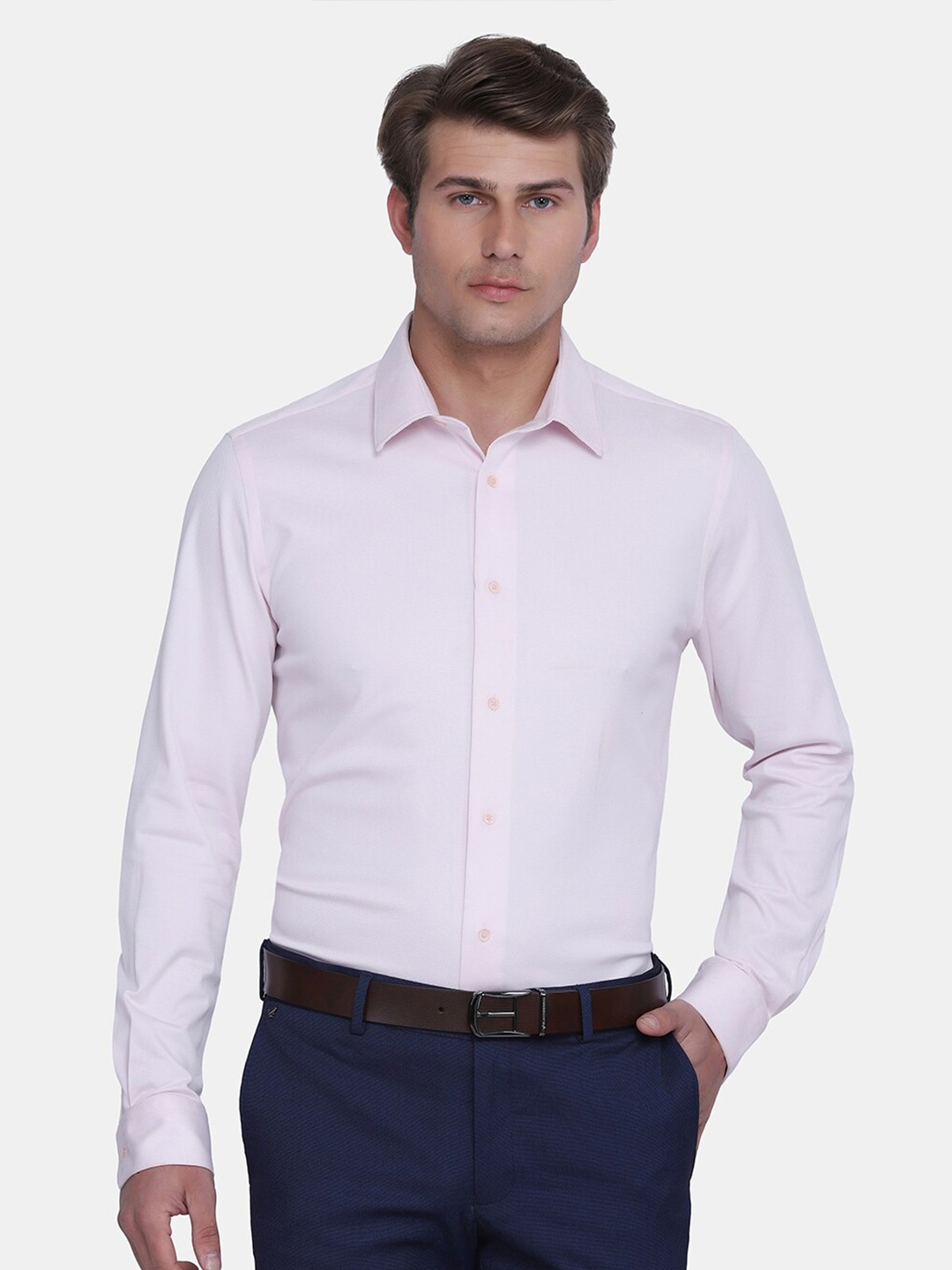 

Blackberrys Men Slim Fit Cotton Formal Shirt, Pink