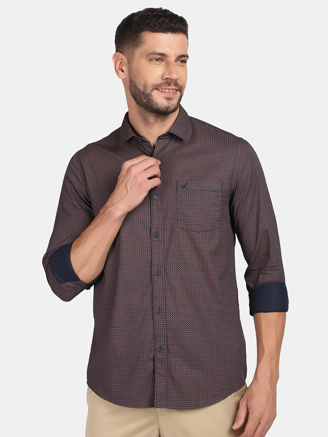 

Blackberrys Men Slim Fit Casual Shirt, Navy blue