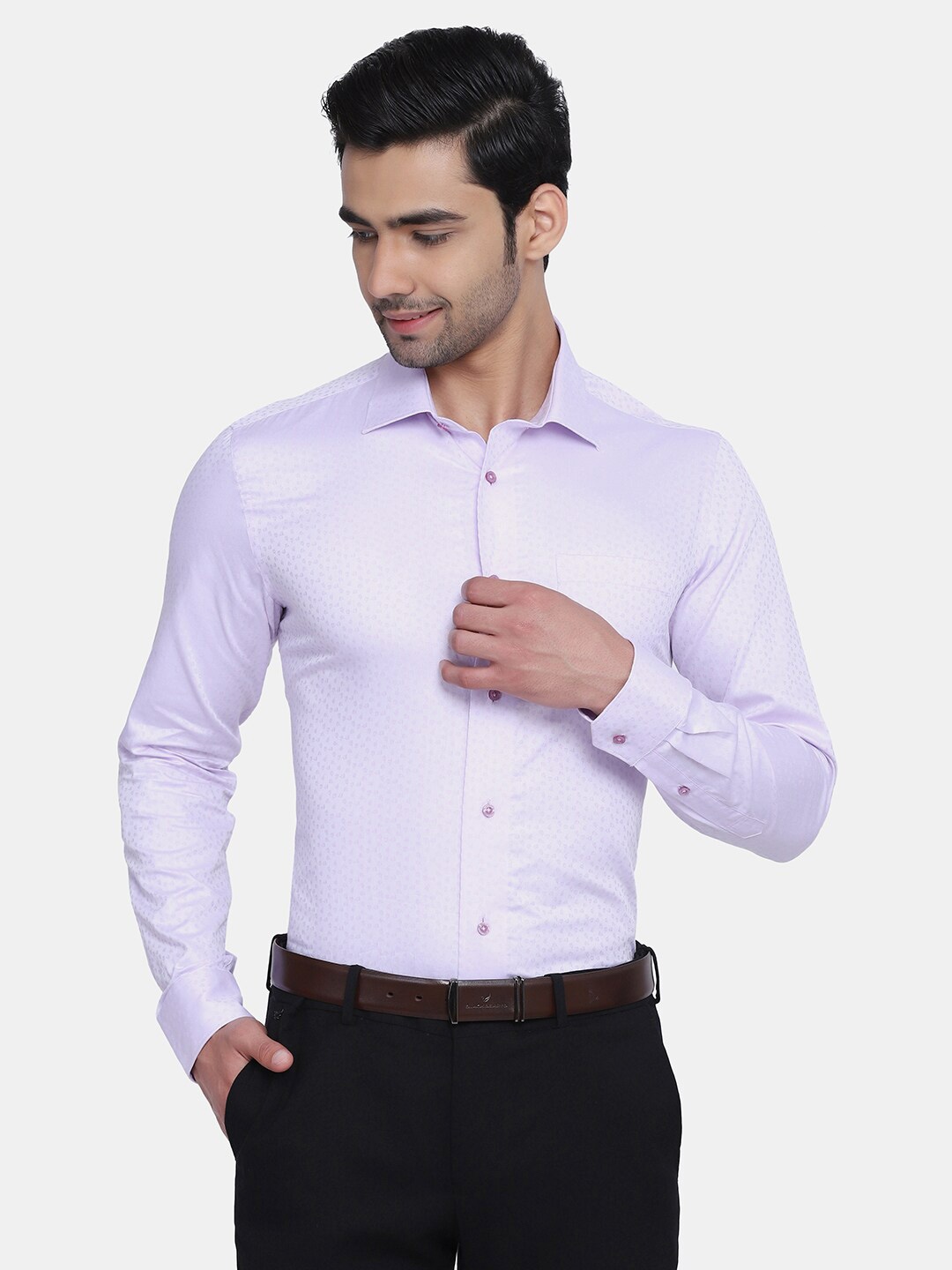 

Blackberrys Men Slim Fit Formal Cotton Shirt, Purple
