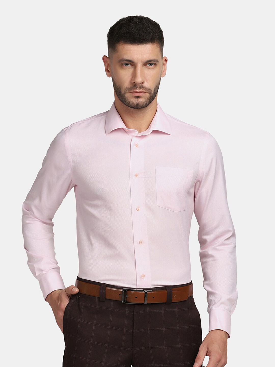 

Blackberrys Men Slim Fit Cotton Formal Shirt, Pink