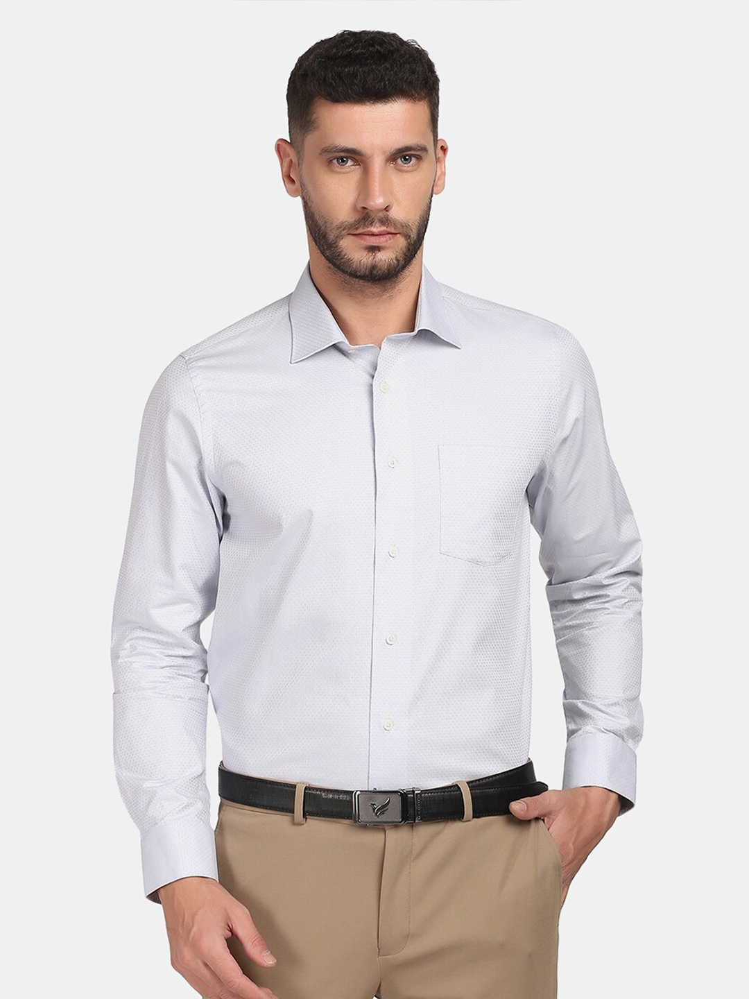 

Blackberrys Men Slim Fit Formal Cotton Shirt, Grey