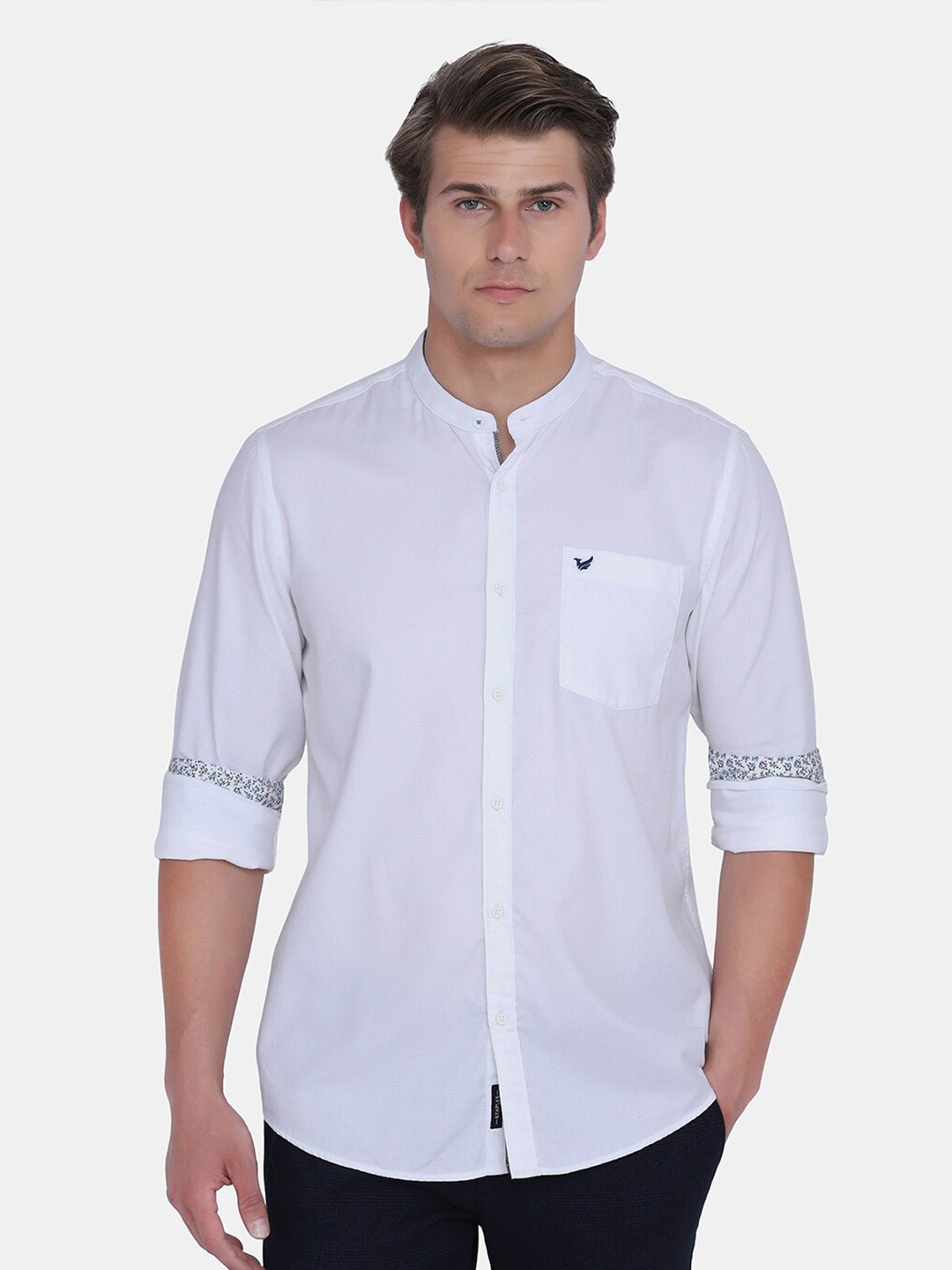 

Blackberrys Men Slim Fit Solid Casual Cotton Shirt, White