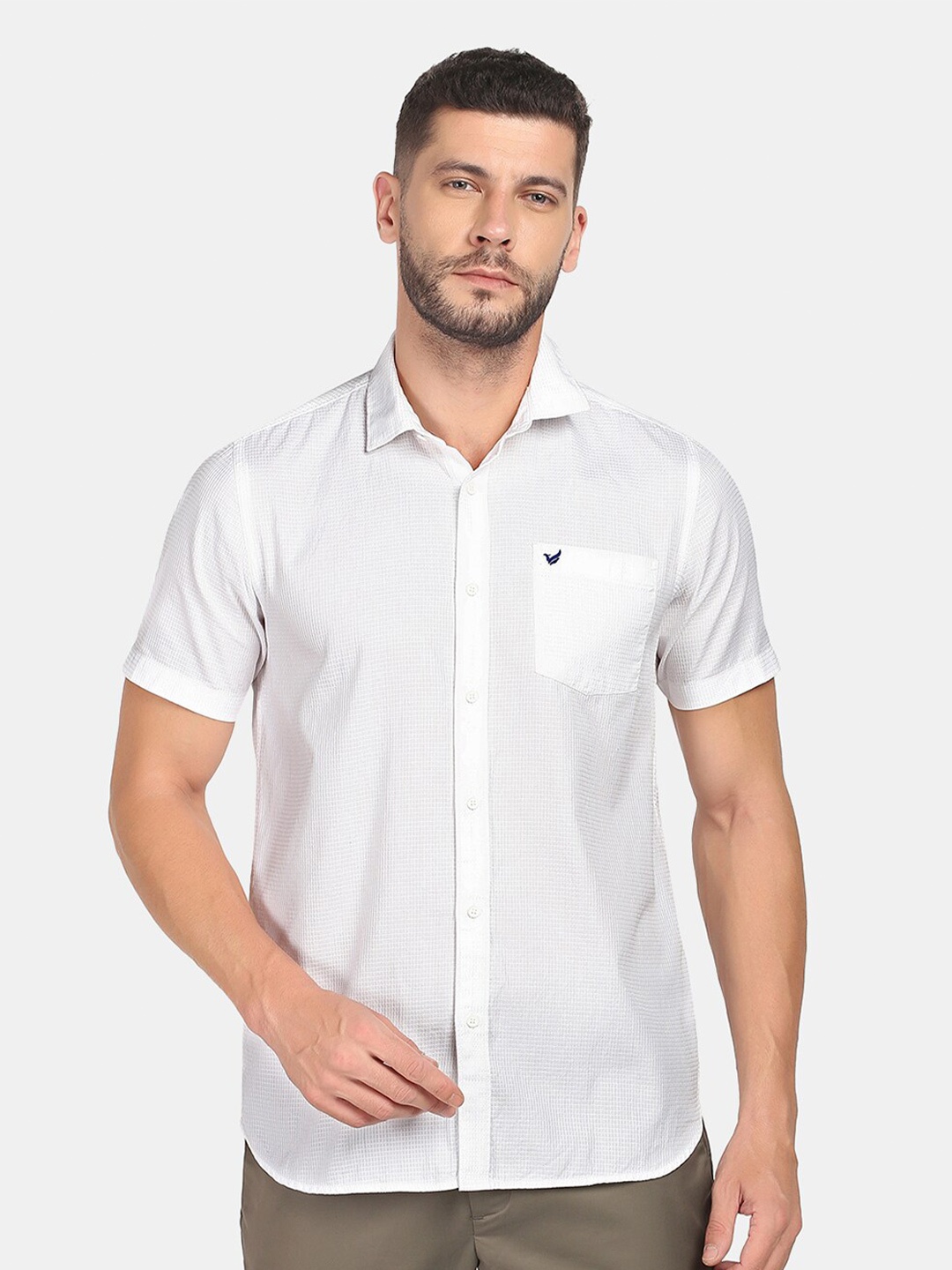 

Blackberrys Men Slim Fit Solid Cotton Casual Shirt, White