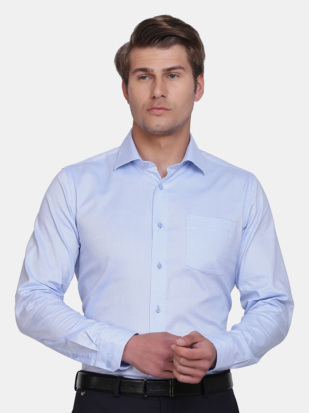 

Blackberrys Men Blue Slim Fit Formal Cotton Shirt