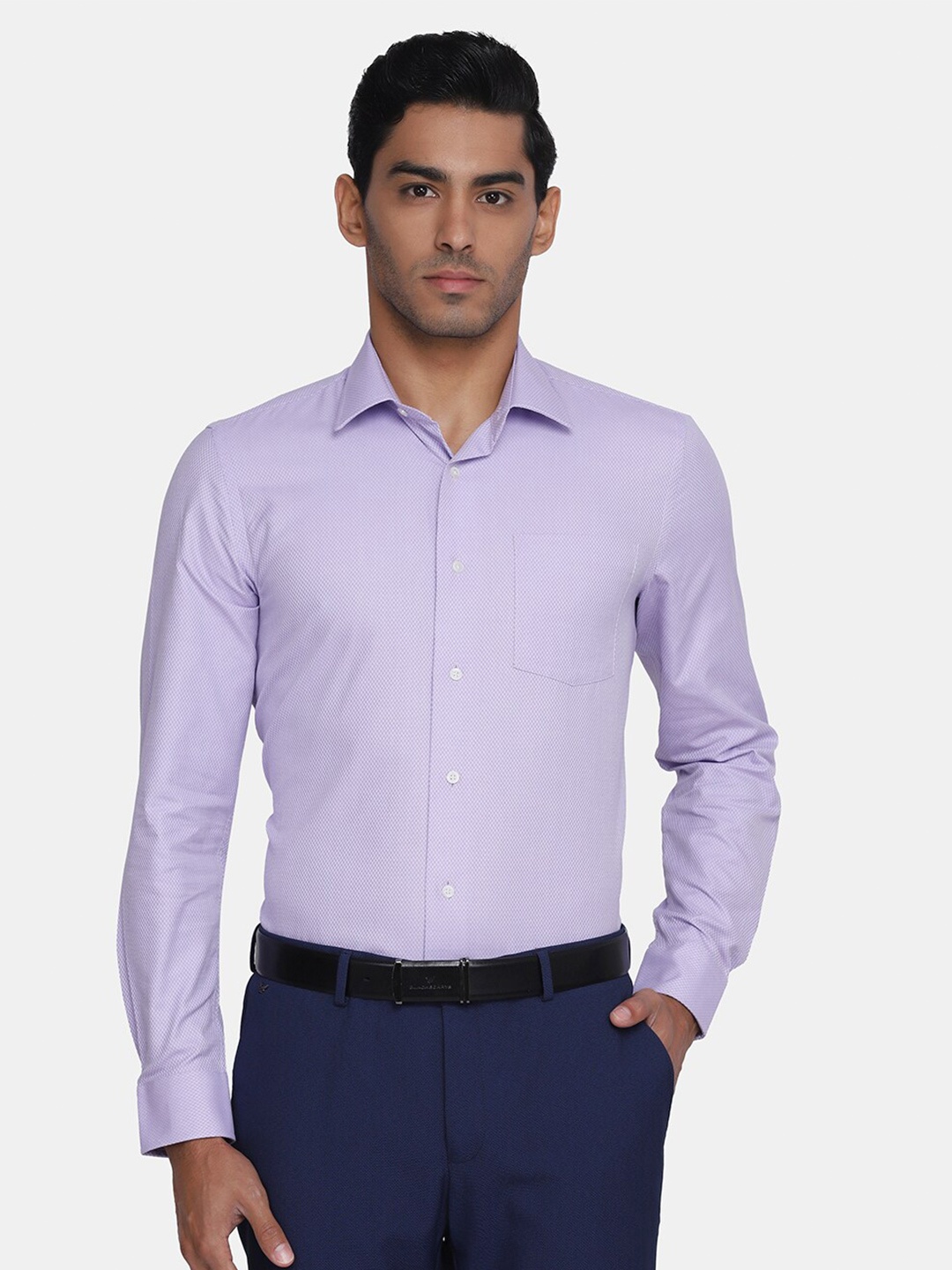 

Blackberrys Men Slim Fit Formal Cotton Shirt, Purple