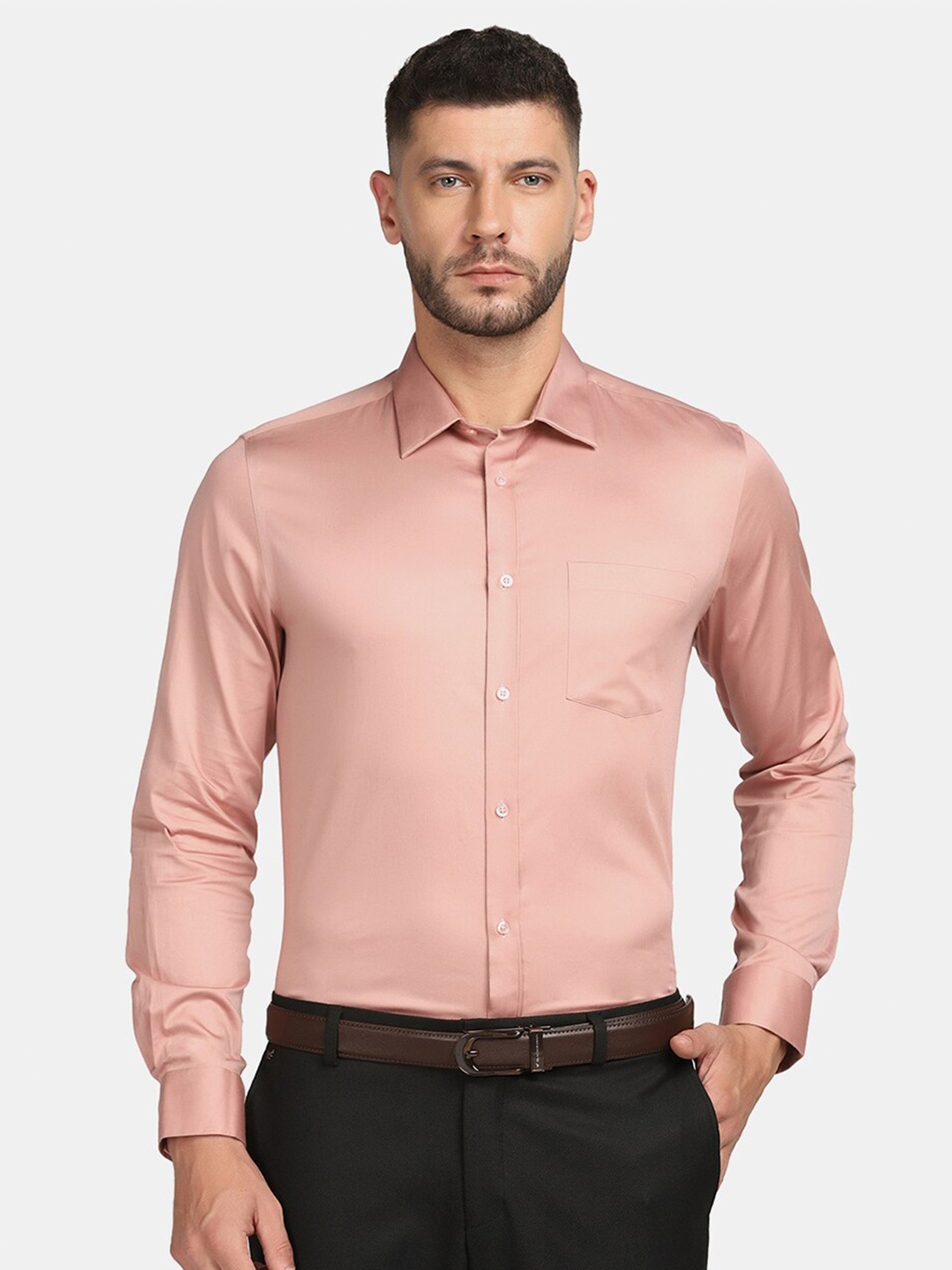 

Blackberrys Men Slim Fit Cotton Formal Shirt, Pink