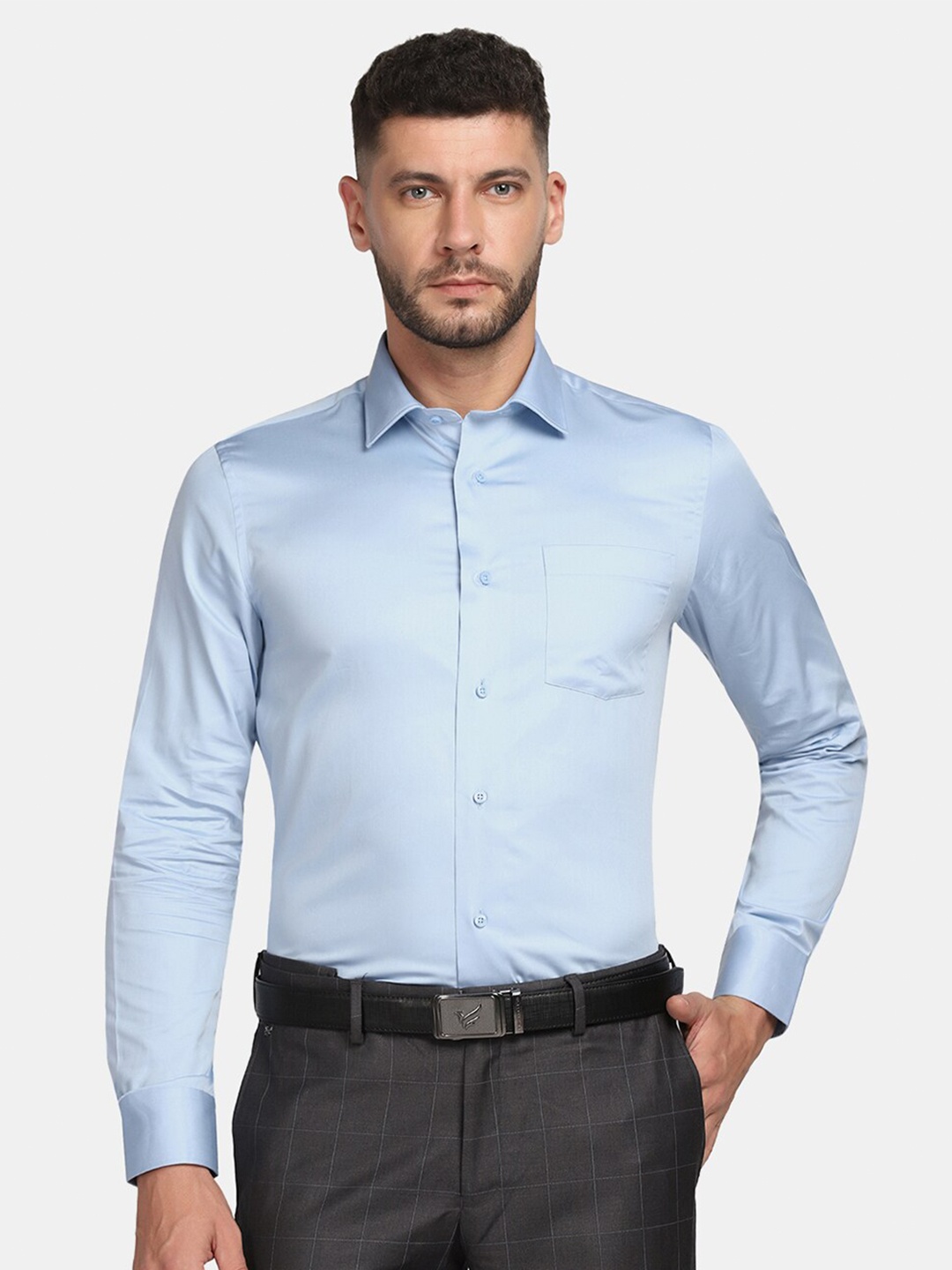 

Blackberrys Men Slim Fit Formal Shirt, Blue