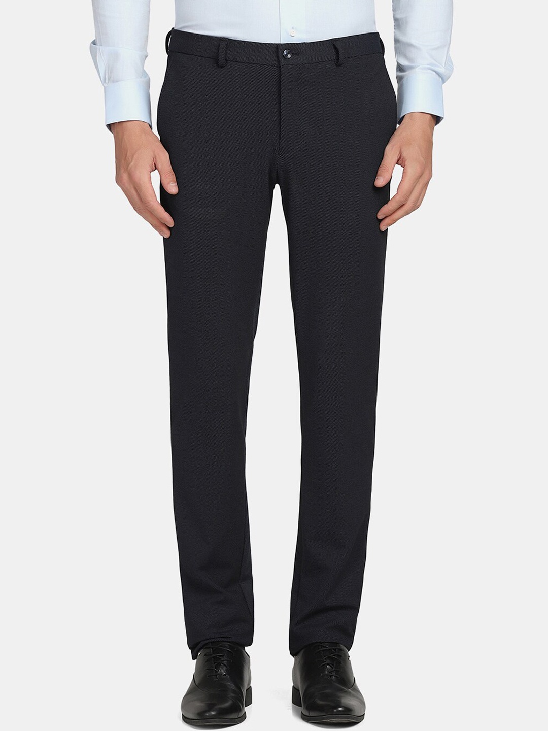 

Blackberrys Men Mid Rise Skinny Fit Formal Trouser, Navy blue