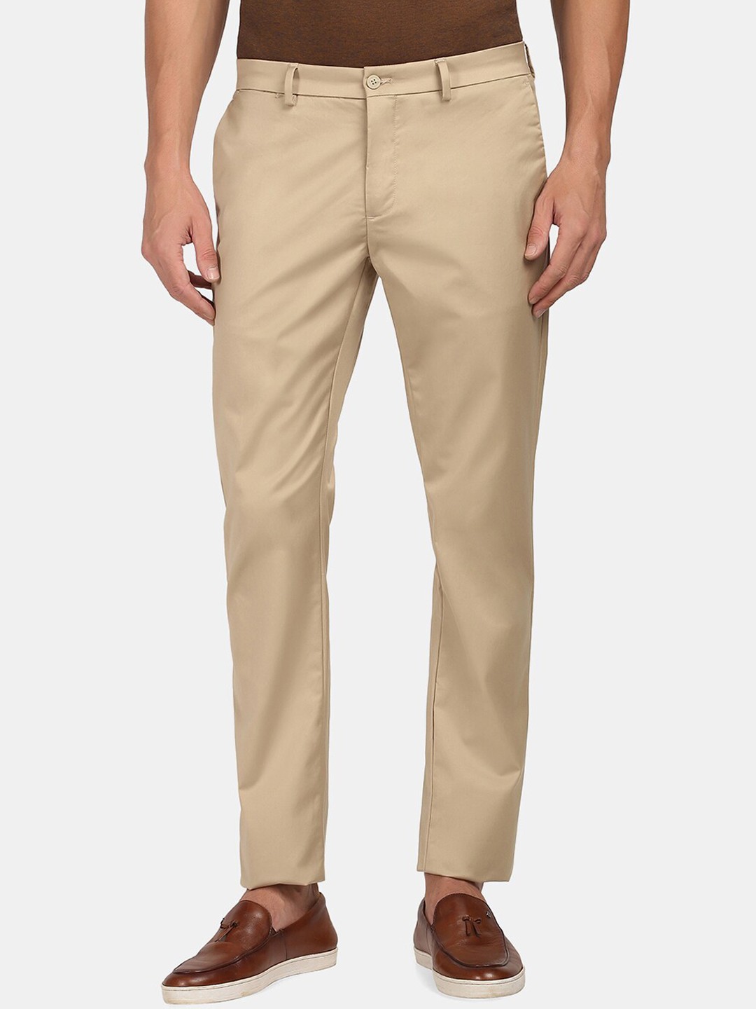 

Blackberrys TechPro Men Mid Rise Slim Fit Cotton Chinos Trouser, Beige