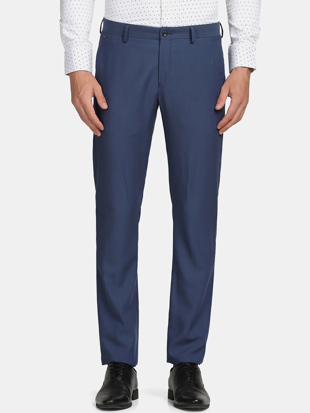 

Blackberrys Men Slim Fit Mid Rise Formal Trouser, Blue